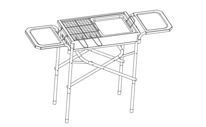 BBQ Camping kaasaskantava söegrilli kokkupaneku juhised
